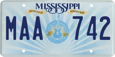 MS license plate MAA742