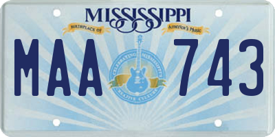 MS license plate MAA743