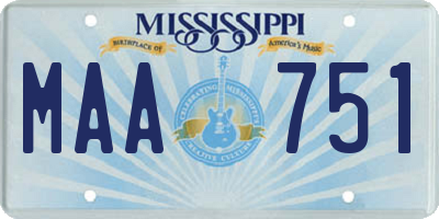 MS license plate MAA751