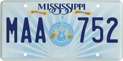 MS license plate MAA752