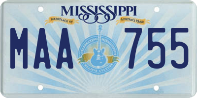 MS license plate MAA755
