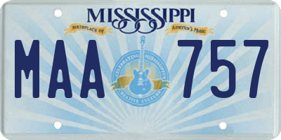 MS license plate MAA757