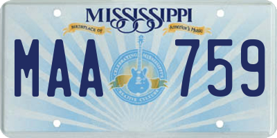 MS license plate MAA759