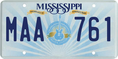 MS license plate MAA761