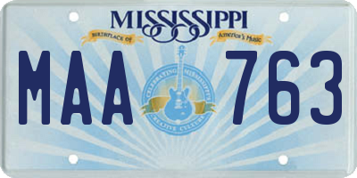 MS license plate MAA763