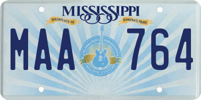 MS license plate MAA764