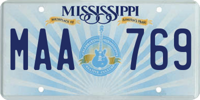 MS license plate MAA769