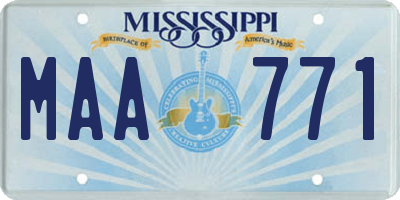 MS license plate MAA771