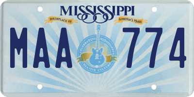 MS license plate MAA774