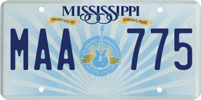 MS license plate MAA775