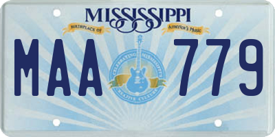 MS license plate MAA779