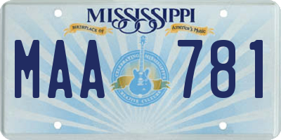 MS license plate MAA781