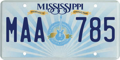 MS license plate MAA785