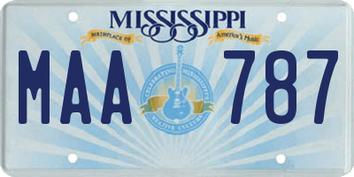 MS license plate MAA787