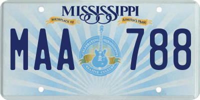MS license plate MAA788
