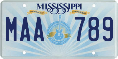 MS license plate MAA789