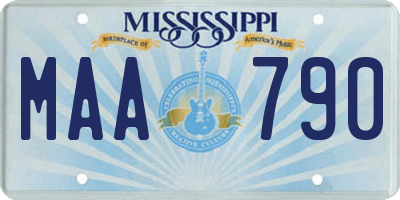 MS license plate MAA790