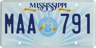 MS license plate MAA791