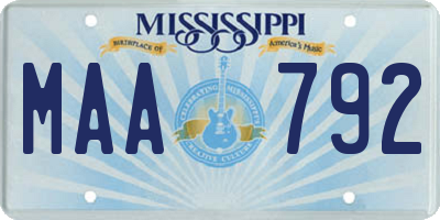 MS license plate MAA792