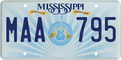 MS license plate MAA795