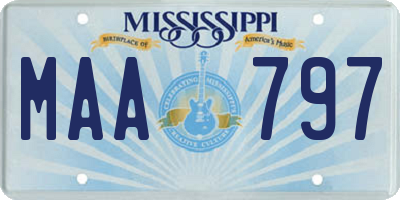 MS license plate MAA797