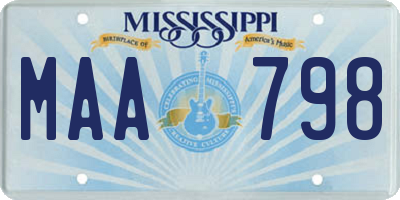 MS license plate MAA798