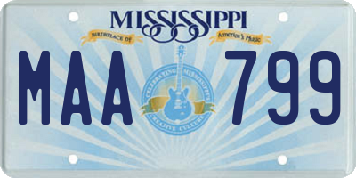MS license plate MAA799