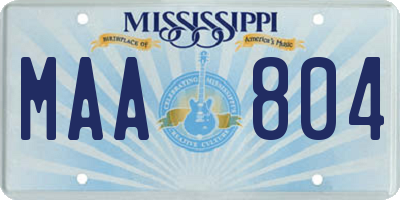 MS license plate MAA804
