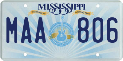 MS license plate MAA806
