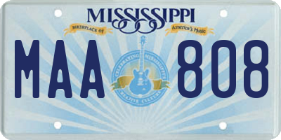 MS license plate MAA808
