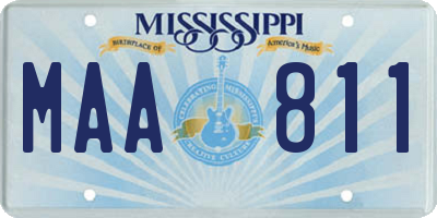 MS license plate MAA811