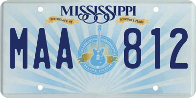 MS license plate MAA812