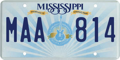 MS license plate MAA814