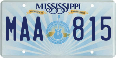 MS license plate MAA815
