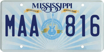 MS license plate MAA816