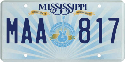 MS license plate MAA817