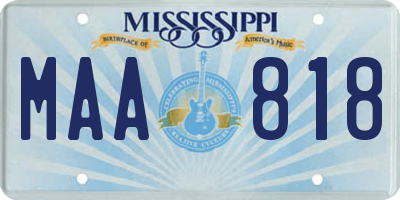 MS license plate MAA818