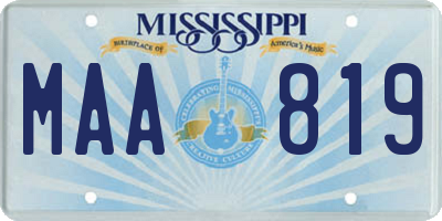MS license plate MAA819
