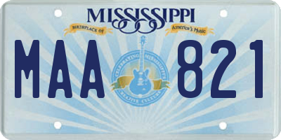 MS license plate MAA821