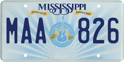 MS license plate MAA826