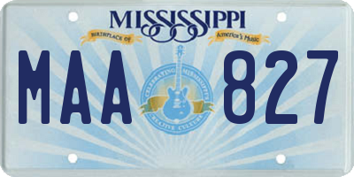 MS license plate MAA827