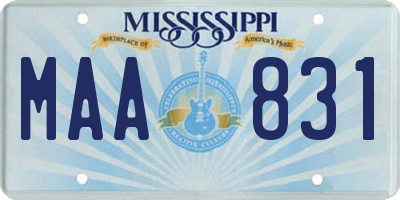 MS license plate MAA831