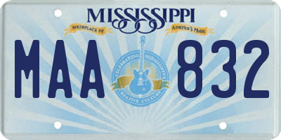MS license plate MAA832