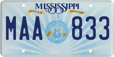 MS license plate MAA833