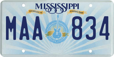 MS license plate MAA834