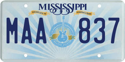 MS license plate MAA837