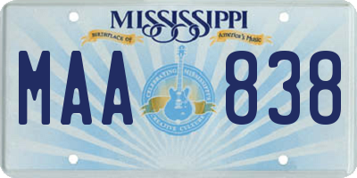 MS license plate MAA838