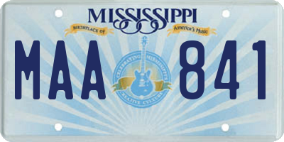 MS license plate MAA841
