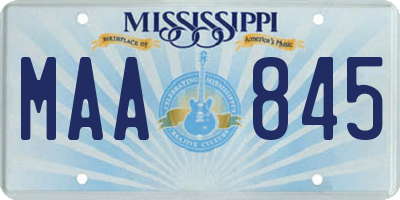 MS license plate MAA845