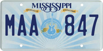 MS license plate MAA847